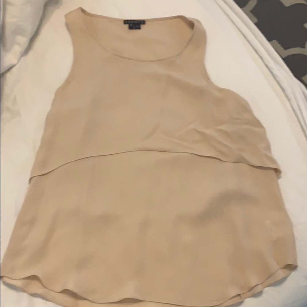 Theory silk top in nude